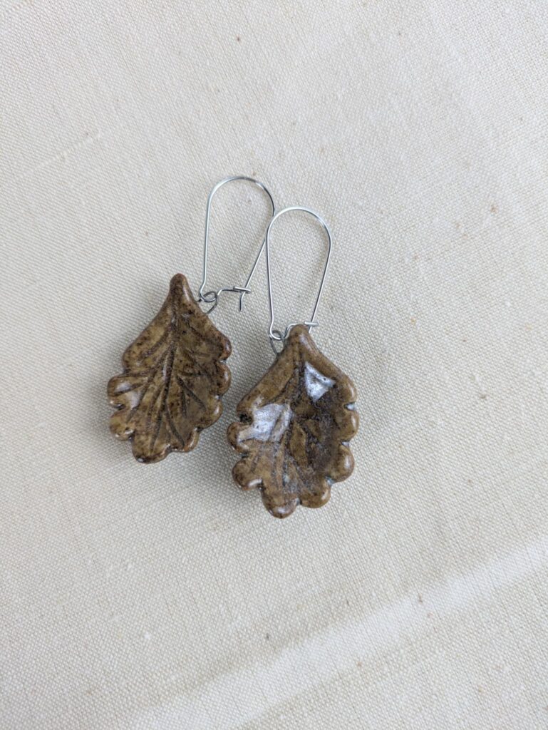 Boucles d'oreilles feuilles de chêne