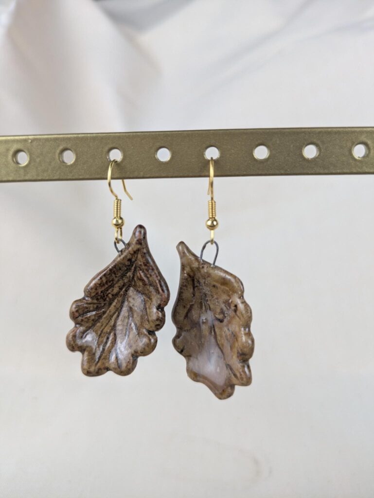 Boucles d'oreilles feuilles de chêne