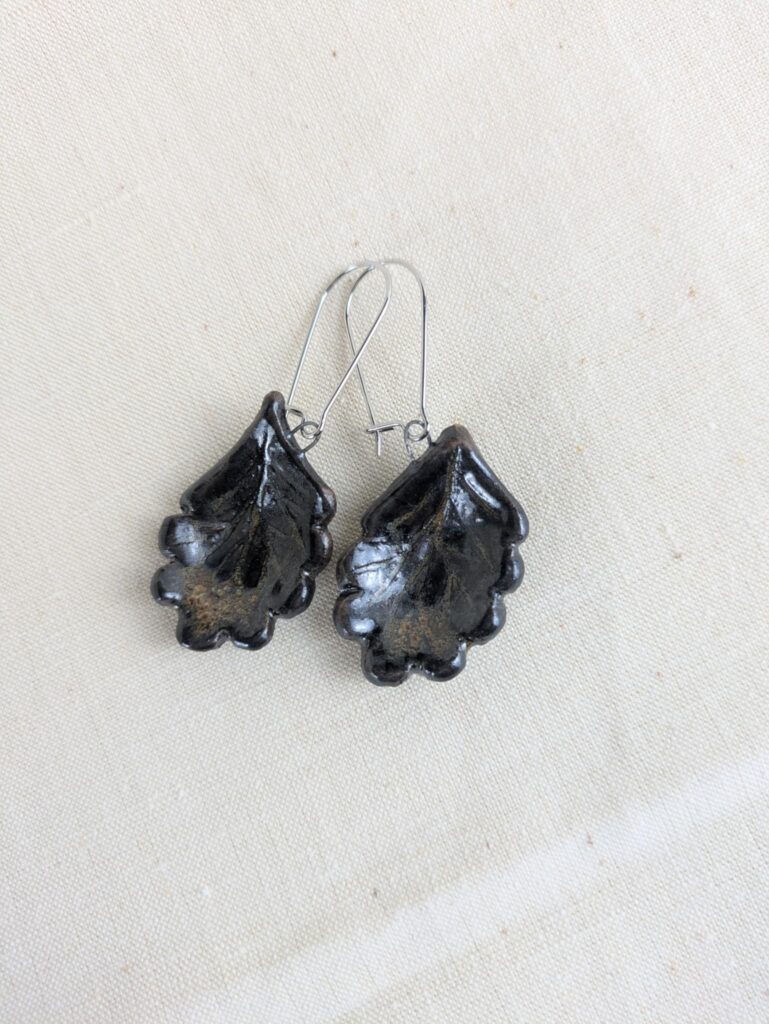 Boucles d'oreilles feuilles de chêne