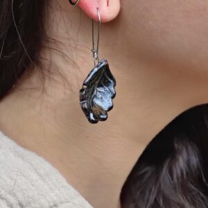Boucles d'oreilles feuilles de chêne – Image 2